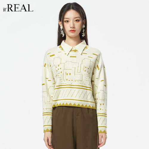 小香风上衣it'real圆领套头