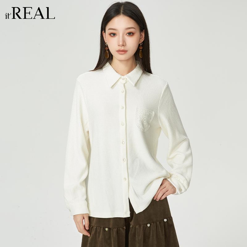 it'real复古长袖简约衬衫