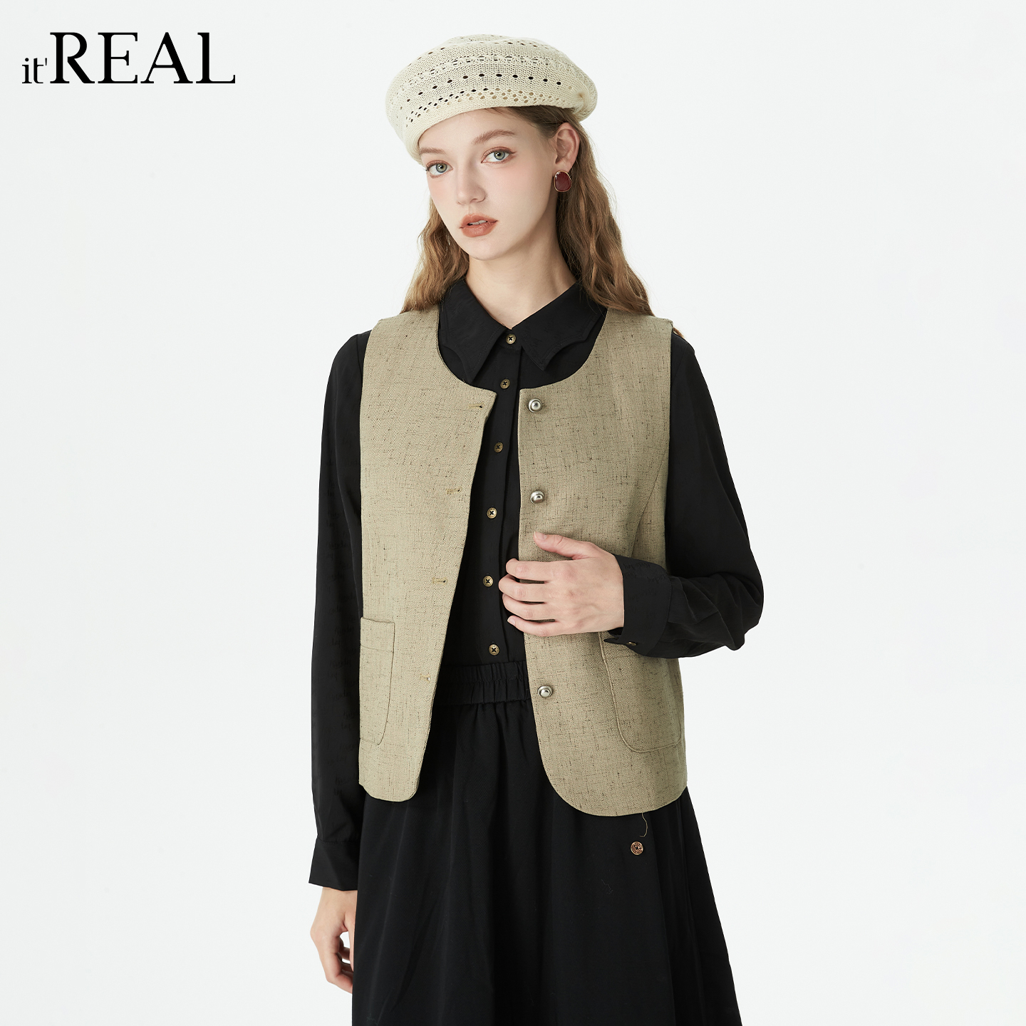 2025秋季新款宽松外搭叠穿无袖