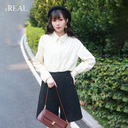 小清新衬衫文艺长袖上衣