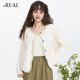 real瑞尔小香风圆领短外套女春款 百搭通勤设计感夹克上衣