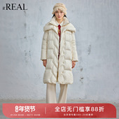 休闲气质百搭保暖羽绒服女 长款 real瑞尔25年冬季 新款
