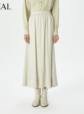 it'real瑞尔秋季新款极简风通勤显瘦淡人中长款伞裙