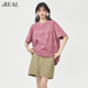 上衣女 慵懒风迷彩扎染圆领T恤短袖 real瑞尔夏季 新款