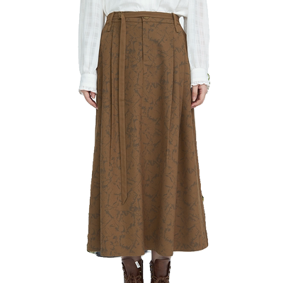 it'real中长伞裙复古A字裙半身裙