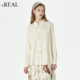 real瑞尔秋季 新款 法式 气质莱赛尔印花提花衬衫 上衣女
