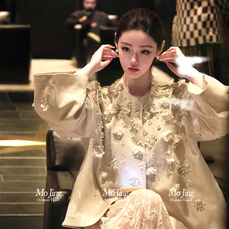 新中式重工钉珠外套女