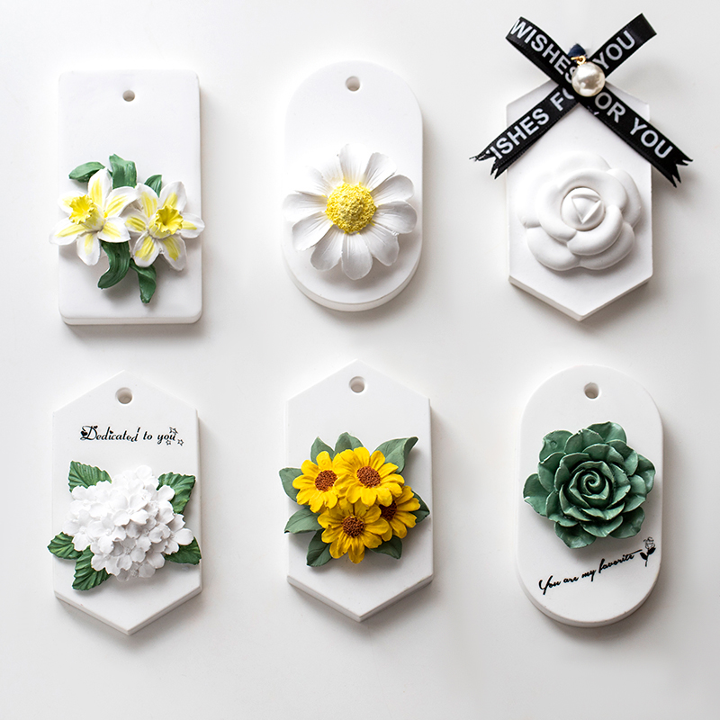 蔓玥 手工香薰石膏蜡烛单孔花型模具花朵装饰配件 居家小挂牌挂件