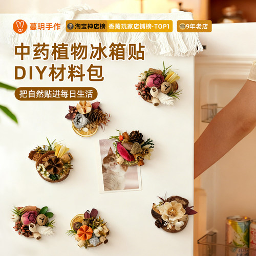 植物松果磁力冰箱贴diy材料包
