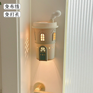 阿楹 创意充电艺术壁灯免接线 线可爱氛围客厅儿童房卧室床头墙装