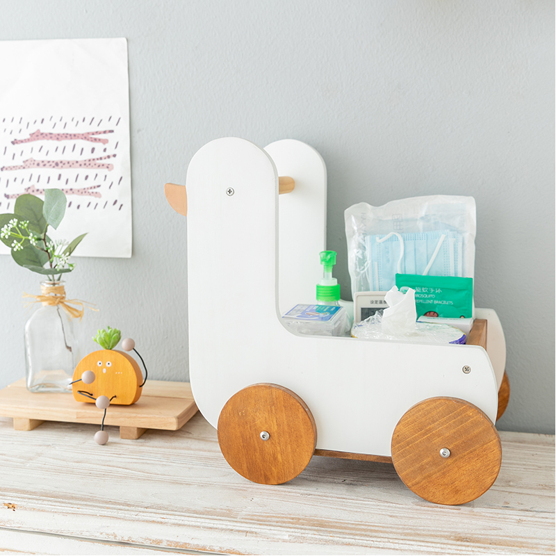 可爱木质杂物收纳鸭子摆件装饰品