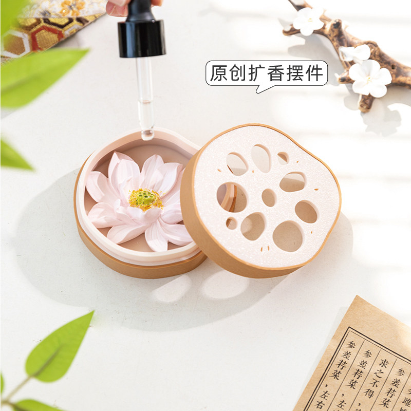 优雅莲藕花扩香摆件无火香氛礼物图片