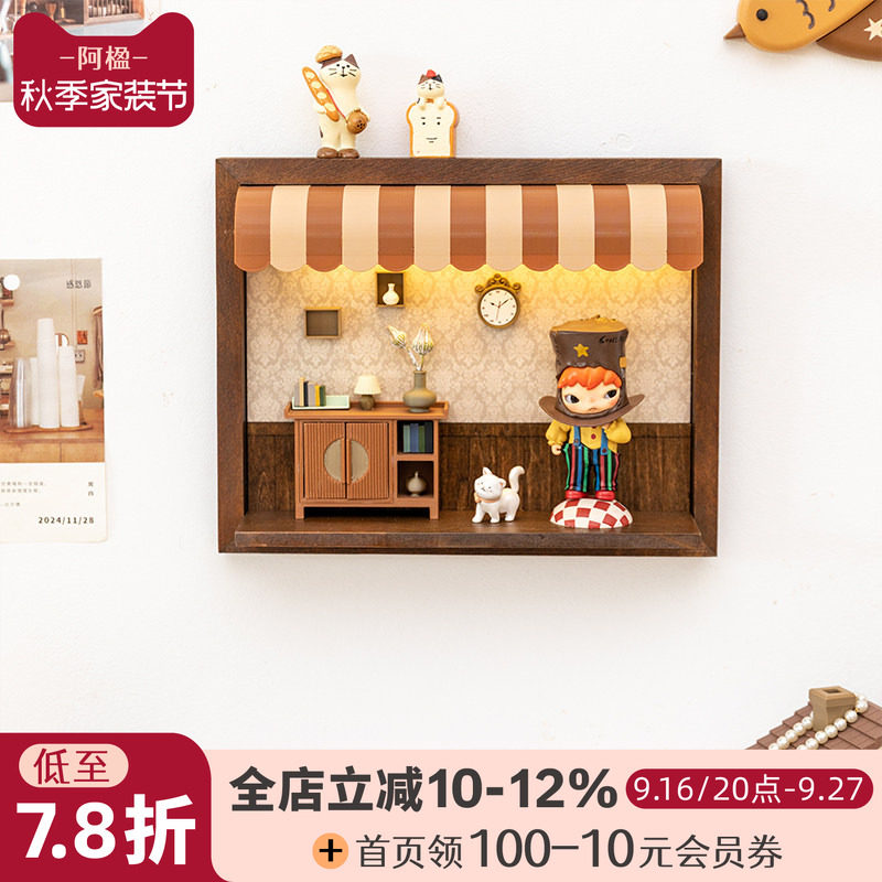 手办造景盲盒收纳展示架壁灯墙饰图片