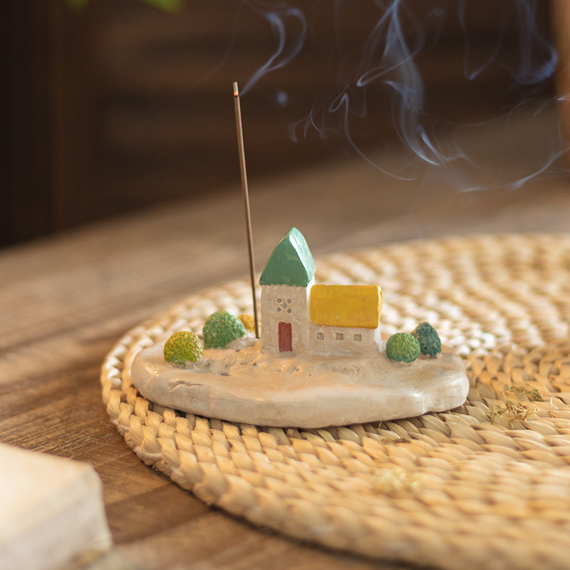精致艺术插香点香托盘可爱香薰炉图片