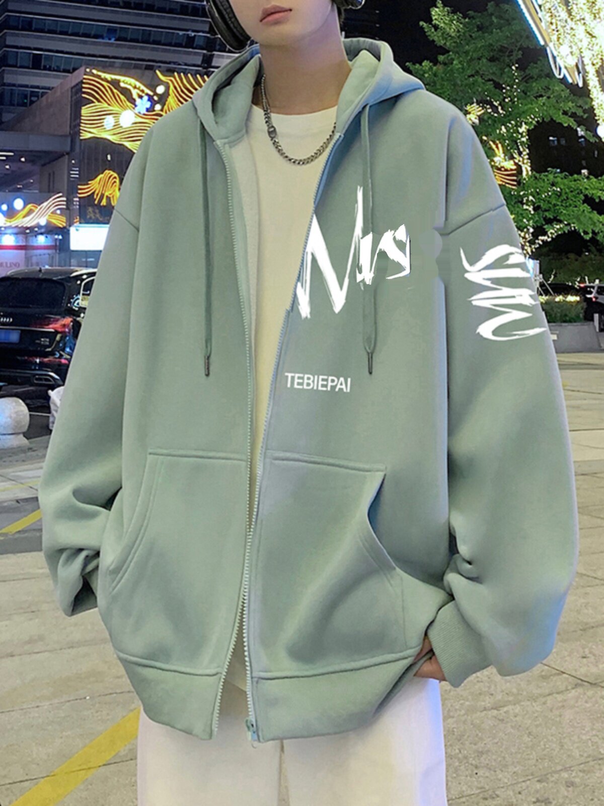 连帽卫衣男士春秋季新款外套ins潮牌美式宽松青少年拉炼开衫夹克
