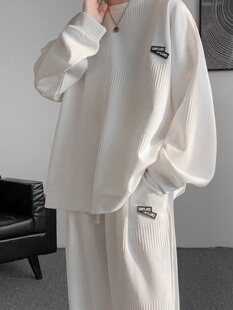 小众设计感运动休闲套装男士潮流时尚卫衣卫裤春秋宽松大码两件套