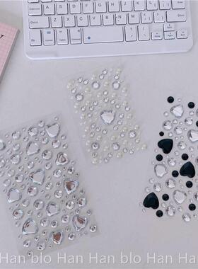 ccd相机贴纸大号爱心钻石贴纸ins风贴画立体装饰少女ccd挂绳贴纸