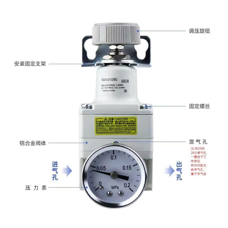 SMC型精密减压阀IR1000-01BG调压阀IR1010-01BG高精密IR1020-01BG