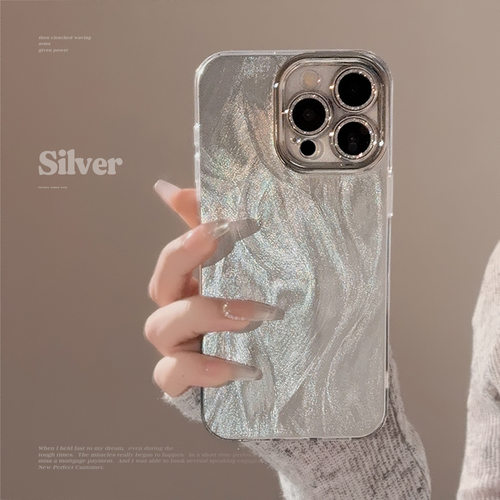 AceCase羽纱镭射电镀手机壳适用14苹果15promax自带镜头膜iphone13防摔12简约高级感11