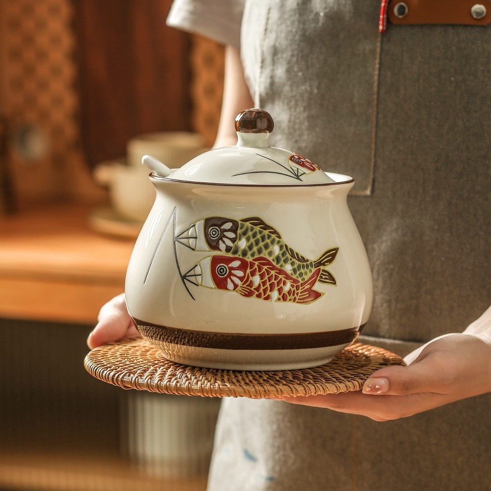 老式油罐子家用猪油罐耐高温陶瓷食品级储油罐带盖装辣椒油专用罐,餐饮具,瓶/罐,淘宝优惠券,粉丝福利购,淘宝优惠卷