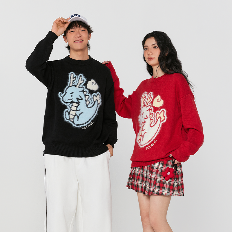 仿貂毛休闲宽松针织衫