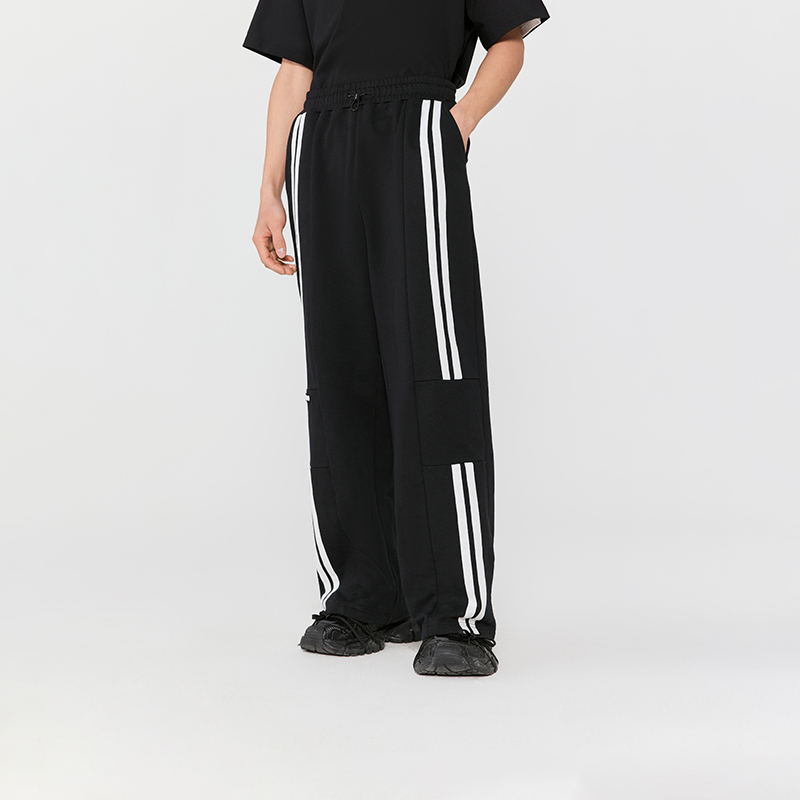 YKYB直筒休闲拼接撞色运动长裤