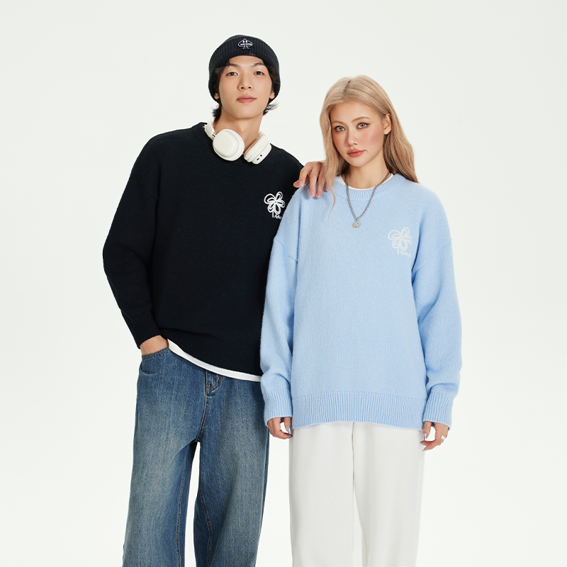 刺绣舒适毛衣YKYBmarithe圆领