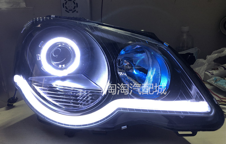适用于波罗06款10款老POLO劲情劲取大灯总成改装LED透镜天使总成