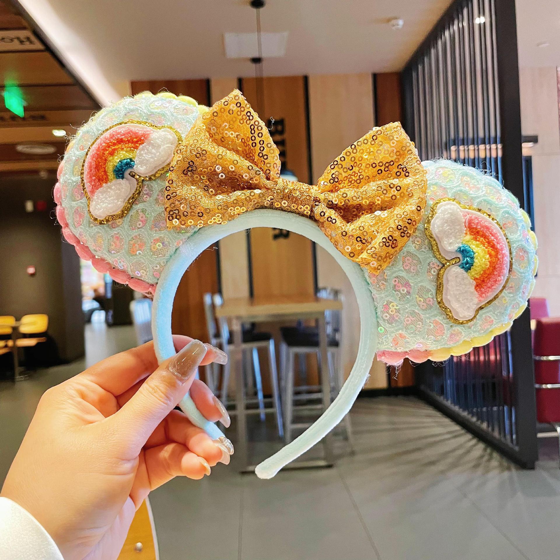 2023秋季新款游乐园发箍小香风可爱搞怪蝴蝶结米奇头箍头饰发饰