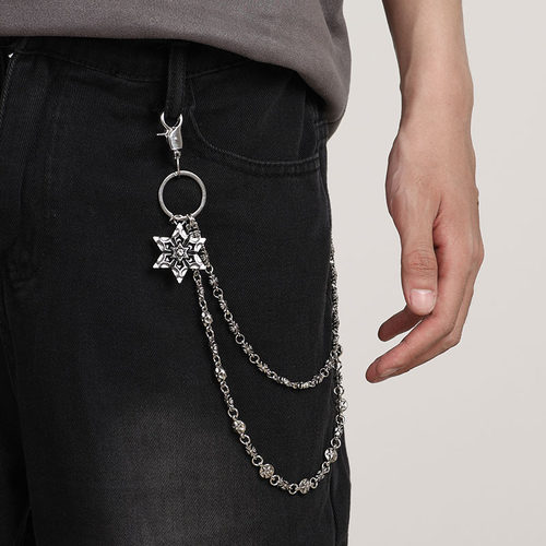 双层六芒星裤链cleanfit配饰腰链