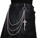 几何多层链条镂空十字架嘻哈裤 链男女腰链百搭剑吊坠高级感配饰