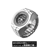 可以看时间 手表戒指男女设计小众情侣手指表迷你时钟电子表 时尚