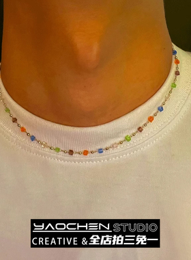 小众美式项链男生轻奢高级男士潮