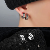 无耳洞耳夹男潮复古高级感北欧神话符文耳环男时尚 钛钢免打孔耳钉