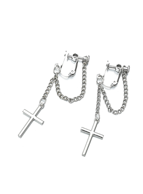 【无需耳洞】十字架耳环男款小众