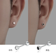 黑白单钻耳钉螺丝拧扣养耳洞简约小众设计高级感耳环睡觉免摘耳饰