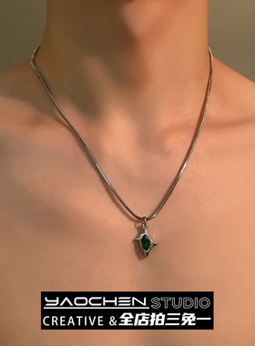 十字星星蛇骨链小众设计项链男