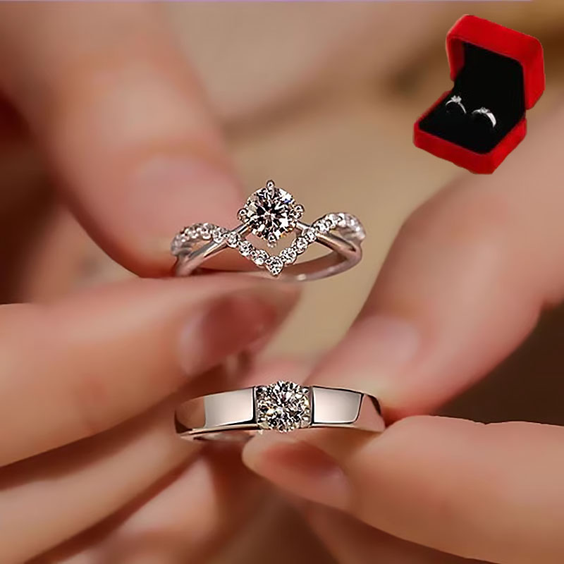 婚礼结婚一对戒指仿真莫桑婚戒