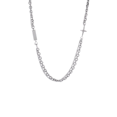 钛钢项链男潮双层嘻哈配饰百搭