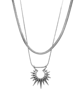 不掉色双层男士项链男冷淡嘻哈风