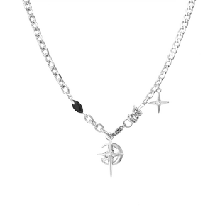 星月项链男潮轻奢高级感嘻哈街头小众设计女生锁骨链毛衣链配饰