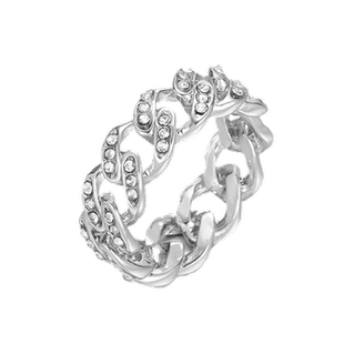 欧美街头古巴满钻戒指男女ins潮嘻哈个性单身食指轻奢高级指环