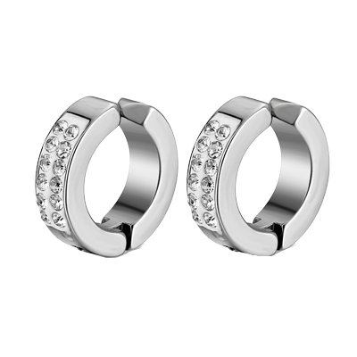 轻奢钛钢闪钻耳环男士单只潮流