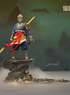 铜师傅《独立潮头》客厅齐天大圣孙悟空铜摆件 家居装饰工艺品