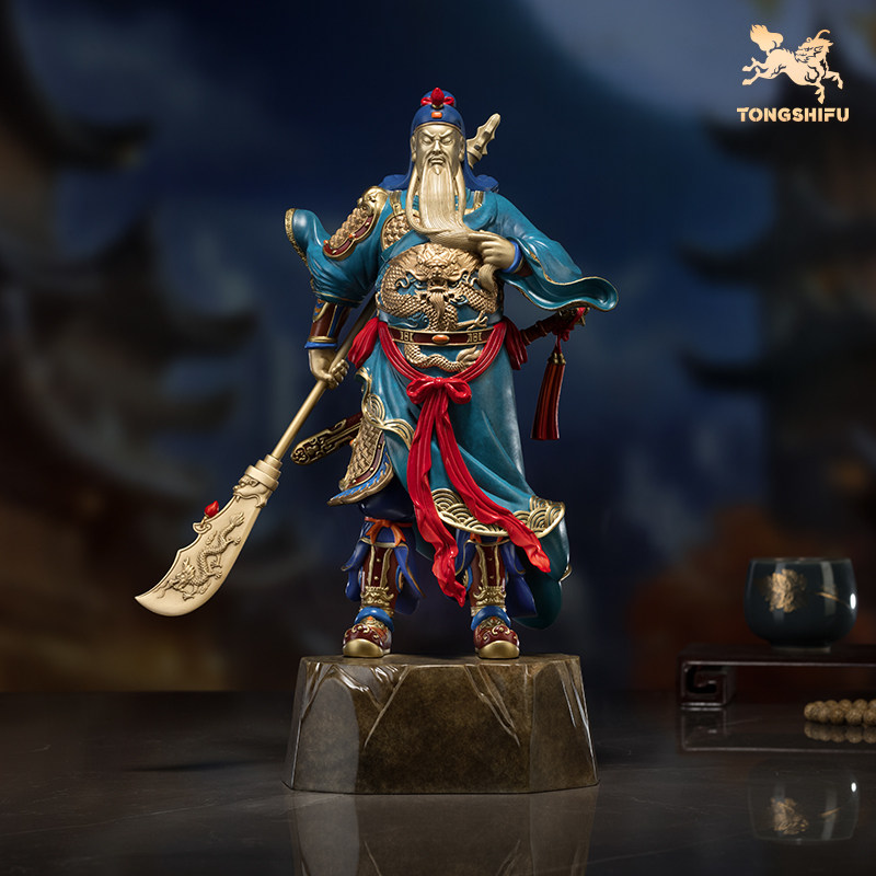 铜师傅《关圣》客厅桌面铜关公摆件 家居装饰工艺品