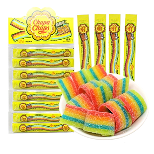 珍宝珠酸条糖果软糖酸甜长条彩虹糖橡皮糖超酸沙糖节日零食品