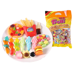德国trolli口力橡皮糖欢乐派对400g袋装汉堡包散装混搭软糖果小吃