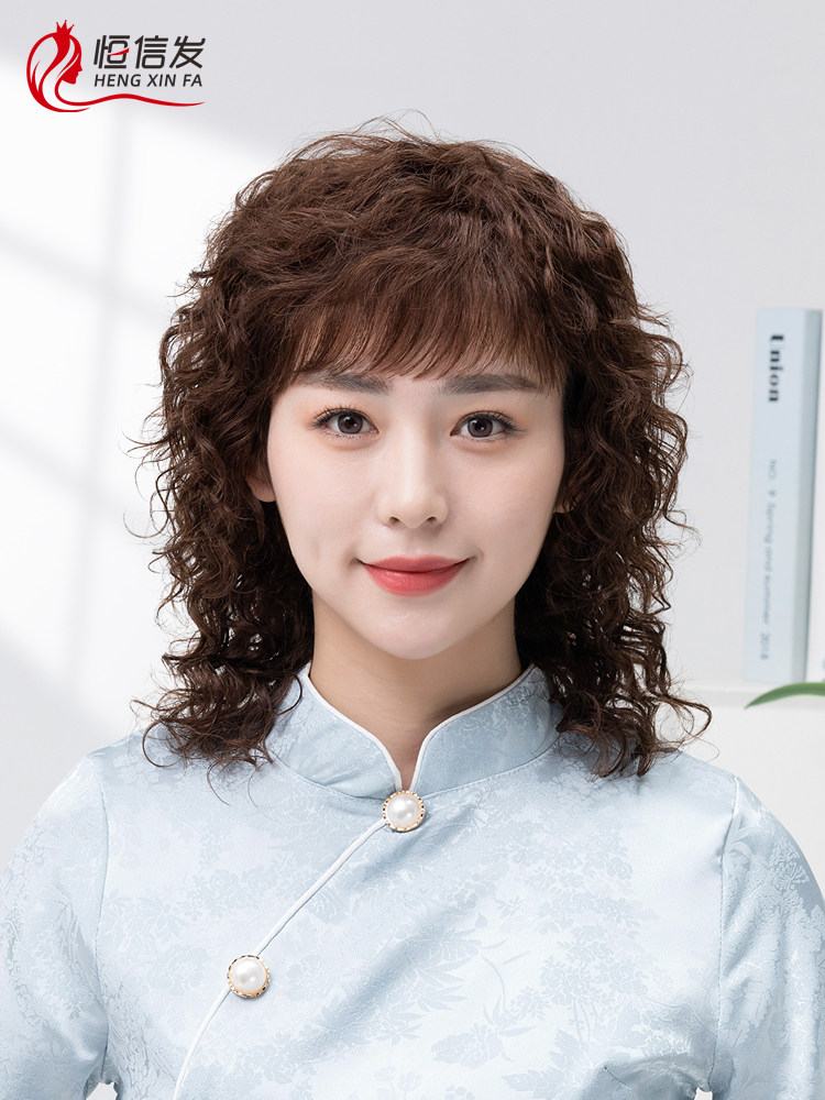 采购产品假发妇女长发,真正的头发,全人的头发,中年和老年母亲