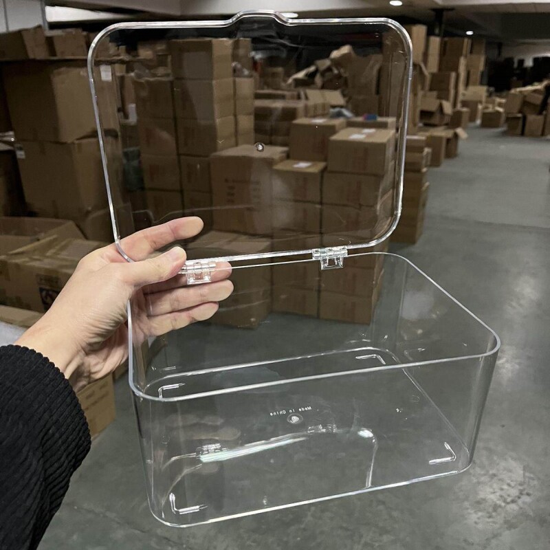 工厂直销~透明收纳盒带盖防尘桌面多功能面膜小物件整理大容量