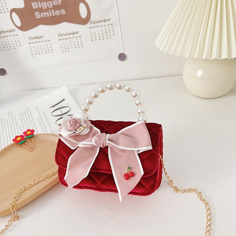 网红儿童新年包包小女孩可爱斜挎包女童公主洋气宝宝红色拜年礼物